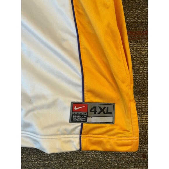 VTG Nike Team Los Angeles Lakers Shooting Warm Up Button Up Men's 4XL Gold White - Picture 3 of 4